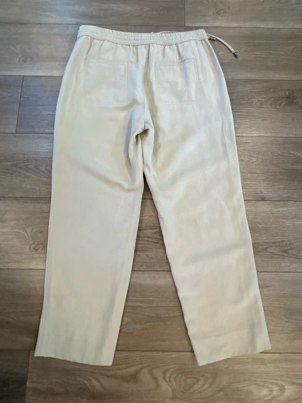 Banana Republic Linen Lyocell Pull On Ankle Pants Beige Small